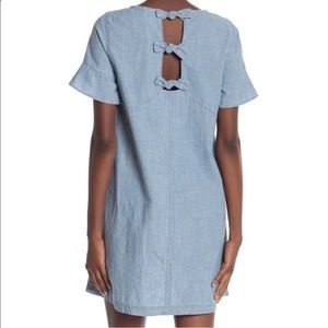 Madewell Chambray Bow Back Dress Size S